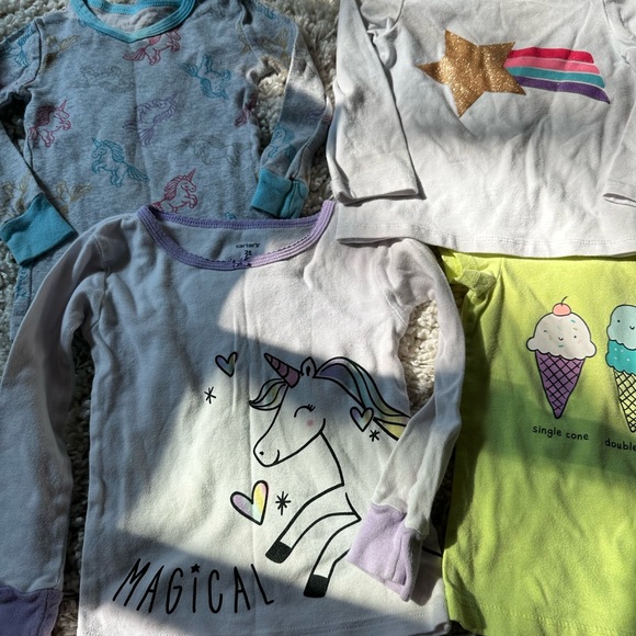 2T little girls unicorn theme bundle set of girl toddler tops and shirts - Picture 4 of 8